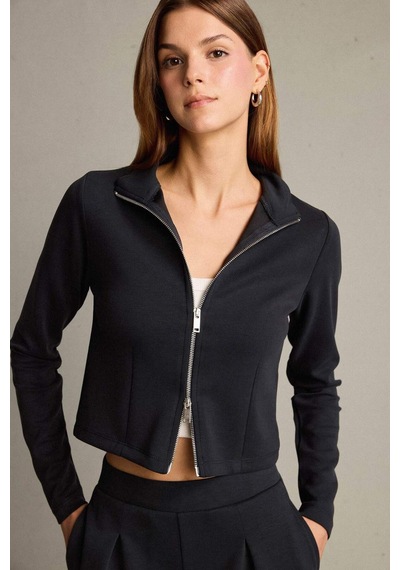 Defacto Yarım Balıkçı Yaka Modal Fermuarlı Sweatshirt G2921ax25auar225 Antrasit