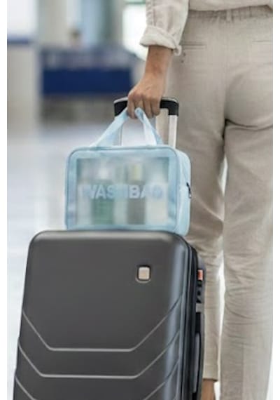 Caş Dekorasyon Mavi Renk Washbag Su Geçirmez Büyük Boy Makyaj Çantası