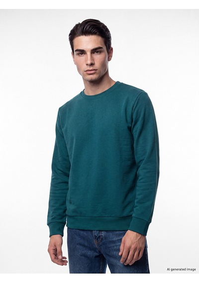 Lcwaıkıkı Classic Petrol Bisiklet Yaka Erkek Kalın Sweatshirt