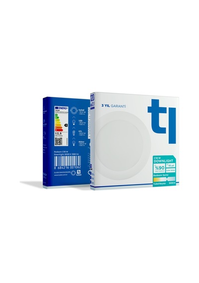 Redeem C18W Downlight, Titreşimsiz, Göz Konforu, 1590 Lümen, Beyazı, 5000 Kelvin Beyaz