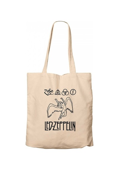 Led Zeppelin Zoso Krem Kanvas Bez Çanta Krem