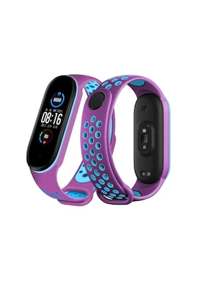 Newface - 69 - Xiaomi Mi Band 4 Spor Delikli Kordon - Csmo-tex - - Mor-mavi