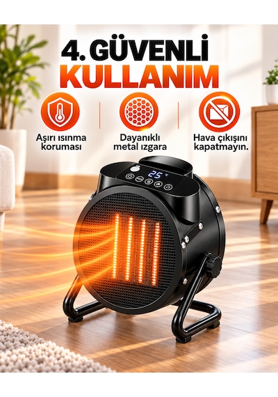 Ventus Ss20 3000w Dijital Ekran Uzaktan Kumandalı Elektrikli Fanlı Isıtıcı