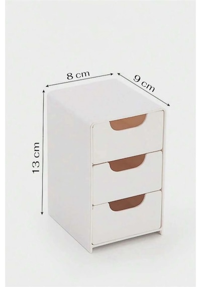 Tidy 2 Adet Mini Çekmece Organizer 3 Çekmeceli Çok Amaçlı Düzenleyici-takı Hobi Aksesuar Organizeri Beyaz