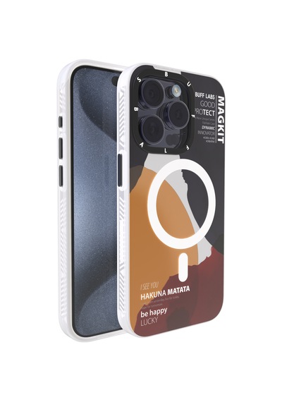 BuffiPhone Uyumlu 15 Pro Magkit Desenli Kılıf