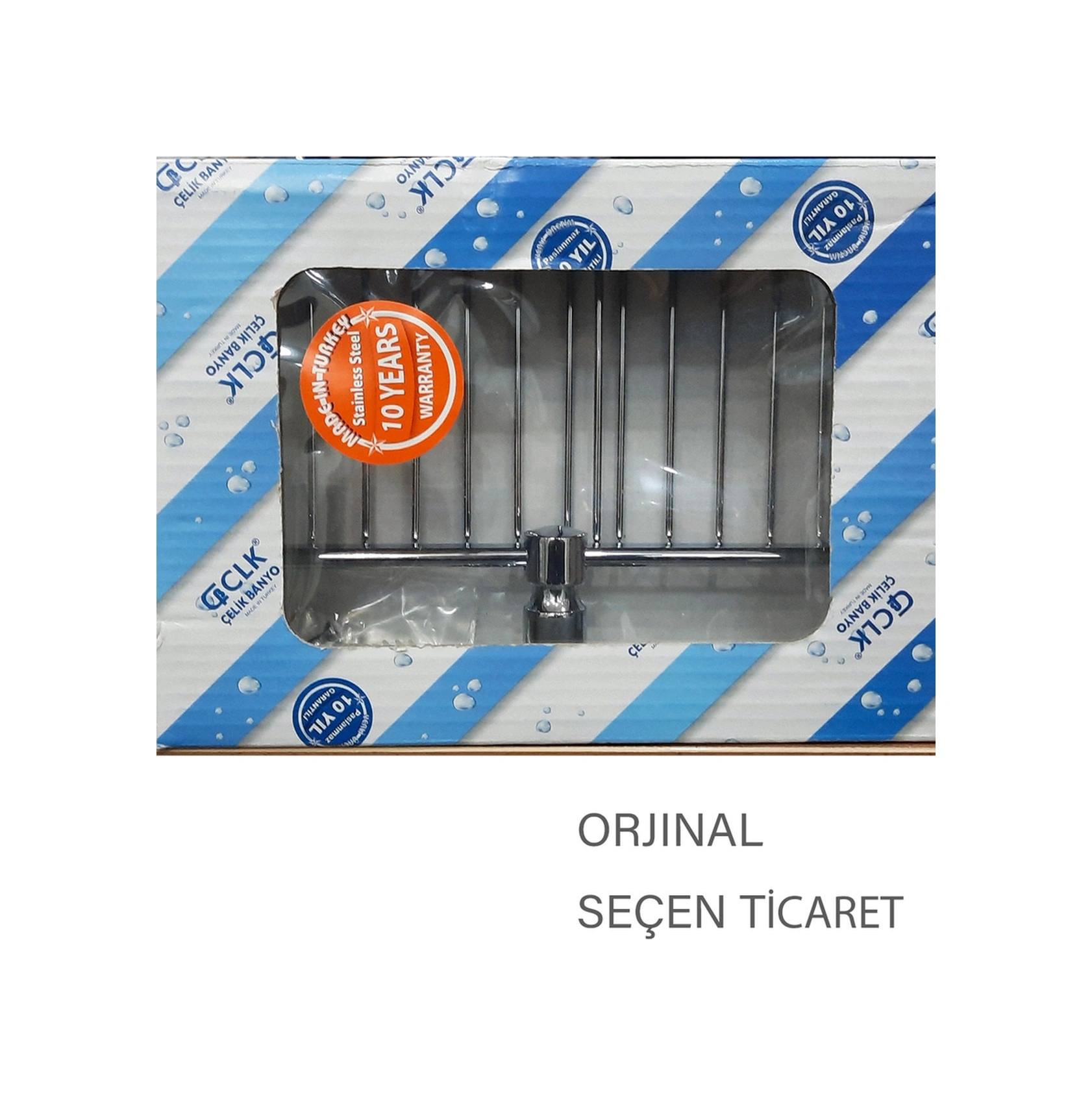 Çelik Banyo Paslanmaz Pirinç Mercan 10x19 Rozetli Sabunluk Süngerlik Krom