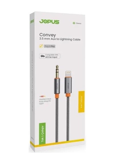 Convey 3.5mm Aux To Lightning İle Uyumlu Kablo 1 Metre Diğer