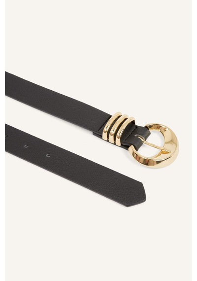 Defacto Kadın Dikdörtgen Toka Suni Deri Jean Kemeri H7351axnsbk23 Siyah-bk23