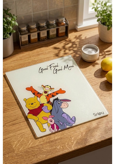 Snippy Pooh - Cam Kesme Tahtası Cam Kesim Panosu Dekoratf Cam Kesim Tablası 29 X 34 Cm Çok Renkli