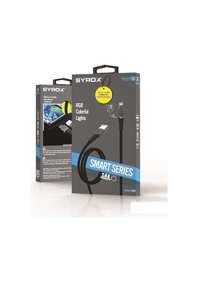 Syrox C136AL 2.4A  Lightning Hasır Şarj Hızlı Data Kablosu