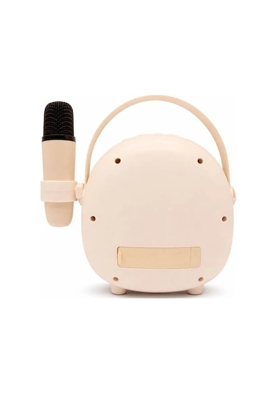Çocuklara Özel Retro Tasarımlı Bluetooth Karaoke Mikrofon Ve Ahşap Tripodlu Beyaz