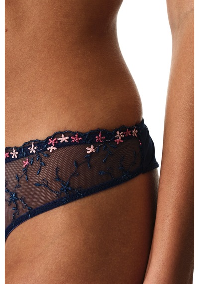 Penti Lacivert Broidery Brazilian Külot