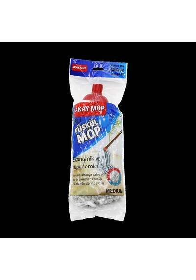 Jenerik Pamuklu Püsküllü Küçük Mop Klasik Sap Uyumlu Çok Renkli