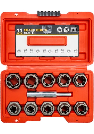 6124 Hasarlı Civata Ve Somun Sökme 1/2" Lokma Takımı 11 Parça