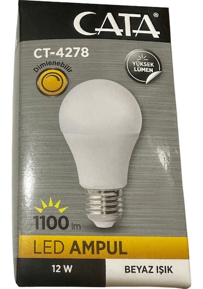 Cata Ct-4278 12w 6400k Beyaz Işık Dimlenebilir E27 Duylu Led Ampul