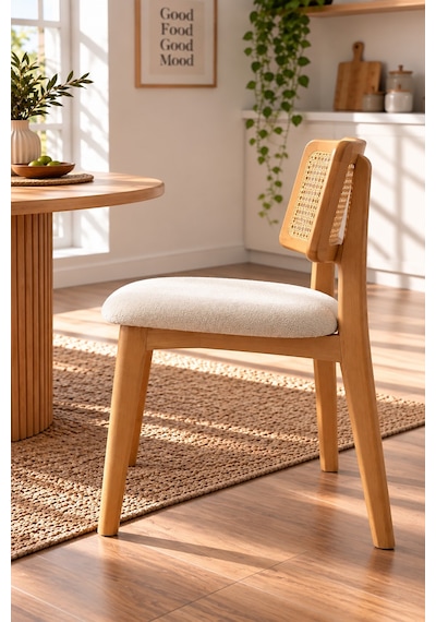 4 Adet Kuzey Ahşap Gürgen Sandalye Cafe,restaurant,mutfak,salon,yemek Odası Sandalyesi Naturel