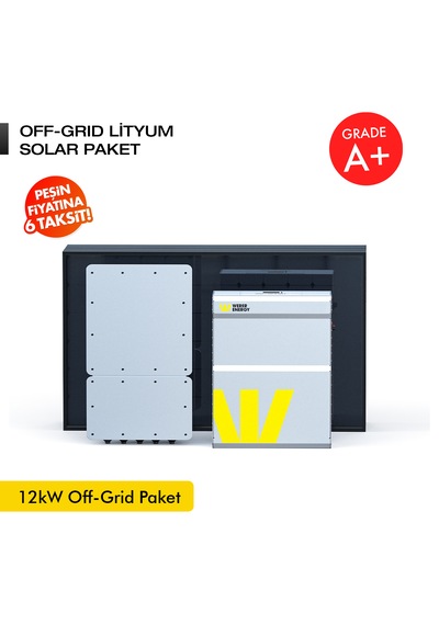 Werer Energy 12kw Trifaz Off-grid Solar Paket - Lifepo4 Batarya/ınverter/solar Panel