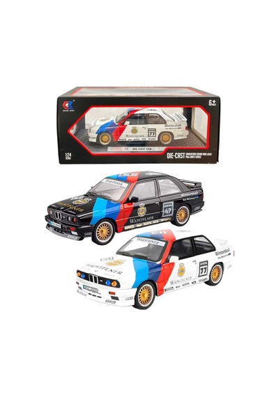 Model Araba Bmw E30 M Şerit Die Cast Metal Açılır Kapı 1:24 Siyah 6+
