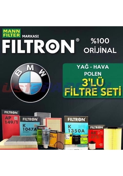 Bmw 3.20 D Mann Filtron Filtre Bakım Seti E90 2006-2012 (495301308)