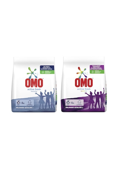 Omo Active Fresh Deterjan Beyazlar 4 KG + Renkliler 4 KG