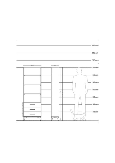 Arges Dolap 4 Raflı 3 Çekmeceli 60x30x182 Çam-çam Atlas Çam