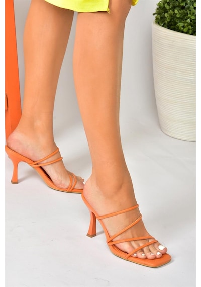 Fox Shoes Turuncu Kalın Topuklu Kadın Ayakkabı P590033909 Turuncu