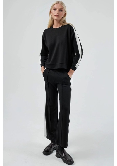 Hiccup Modal Dokulu Regular Fit Sweatshirt & Pantolon Takımı Berşan Collection Siyah