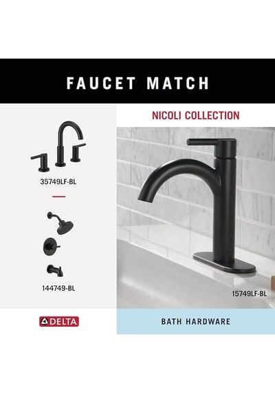 Nıc64-mb Nicoli 4 Parça Banyo Donanım Kiti, Mat Siyah Genel