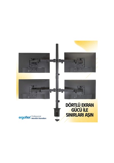 Ef54 Steel Design 2-8 Kg Quad Ekran Asansörlü 13-27inch Monitör Standı