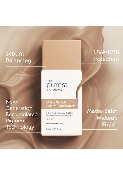 Sebum Dengeleyici & Matlaştırıcı Serum Fondöten Spf 50, 30 Mililitre Orta/koyu Ton