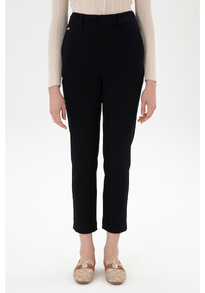 U.S. Polo Assn. Kadın Lacivert Carrot High Waist Fit Kanvas Pantolon 50316902-VR033 U.S. Polo Assn. Kadın Lacivert Carrot High Waist Fit Kanvas Pantolon 50316902-VR033
