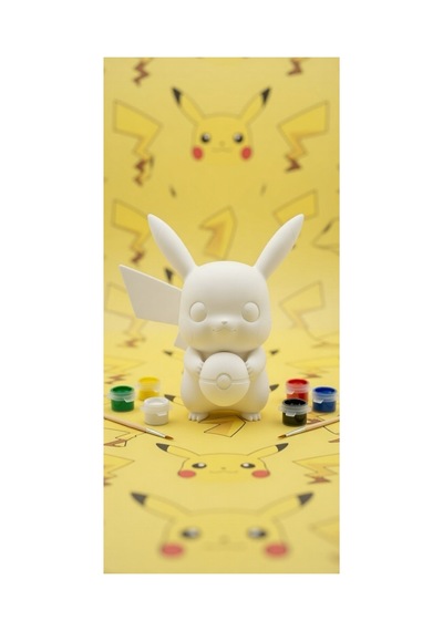Pikachu Figür Boyama Seti 1 Figür 6 Renk Boya 2 Fırça Kendin Boya Hobi Seti