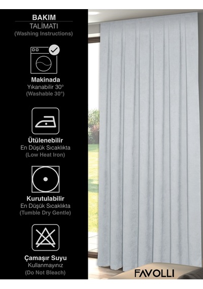Br Favolli Kadife Dokulu Beyaz Ada Fon Perde Ekstrafor Büzgülü Dream Series