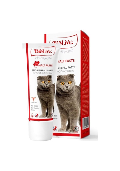Biolive Antihairball Kediler İçin Tüy Yumağı Önleyici Paste 100gr