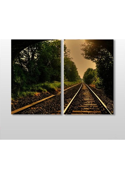 Tren Rayları Kanvas Tablo 100x90cm