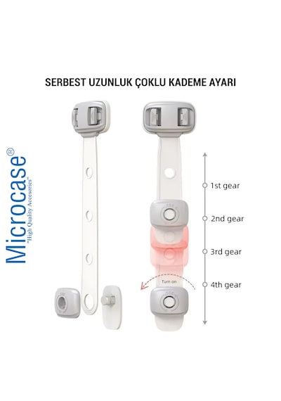 Microcase Sert Plastik Kendinden Yapışkanlı Çok Amaçlı Buzdolabı Raf Çekmece Dolap Kapı Çekmece Kilidi Çocuk Kilidi-al5021 2 Adet Beyaz