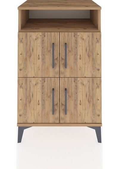 Hyperion Komodin 2 Raflı 4 Kapaklı 60x44x96 Çam-çam Çam