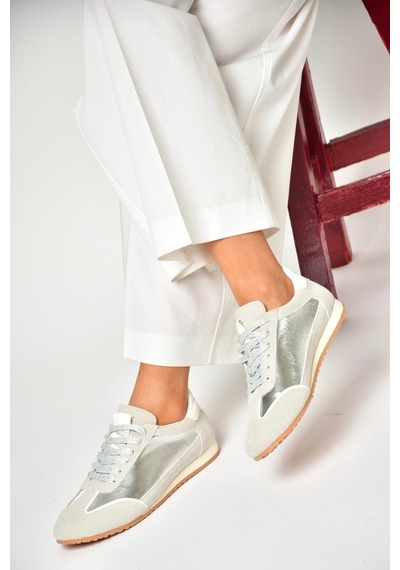 Fox Shoes U820730509 Gümüş Kadın Spor Ayakkabı Sneakers Gümüş-suni Deri Çok Renkli