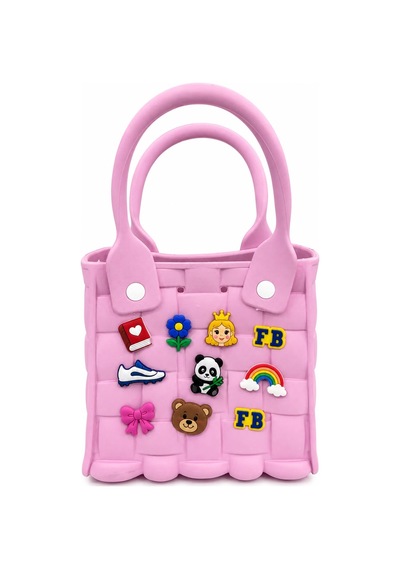 Papucumun Dünyası Çocuk Eva Malzeme Suya Dayanaklı Emojili Havuz Deniz Kumsal Günlük Çanta Pembe