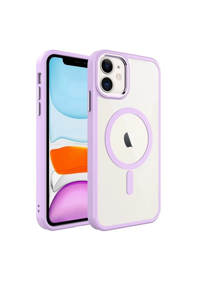 Apple Uyumlu iPhone 11 Kılıf Wireless Şarj Özellikli Zore Krom M-safe Silikon Kapak