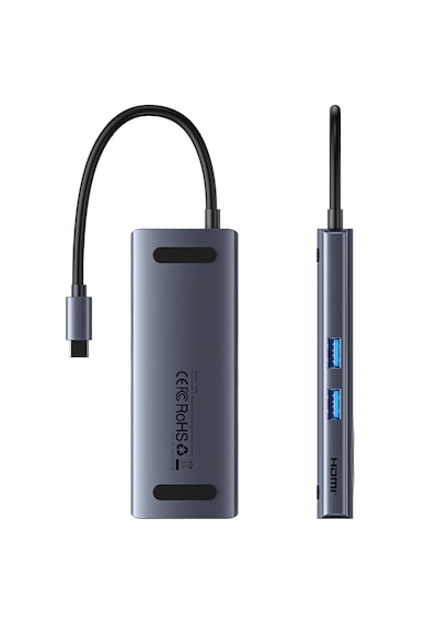 Vention Kablosuz Şarjlı 6'sı 1 Arada Alüminyum Alaşımlı Type-c Hub Çoklayıcı - 4k Hdmı 2xusb 3,0 Usb 3,2 Gen 1 Type-c Pd Gri 0,11m