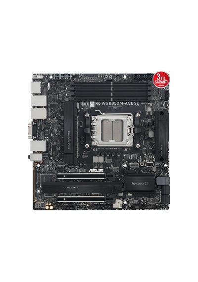 Asus Pro Ws B850m-ace Se, 4xddr5, 2xm.2, Hdmı, Dp, Type-c, D-sub, Pcıe 5.0, Am5 Soket Micro-atx Anakart 78011099