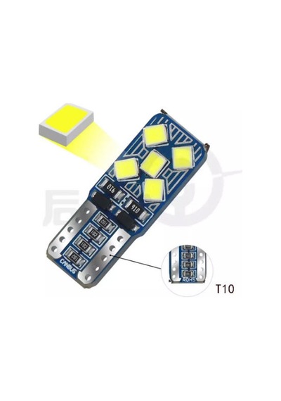 T10 Led 10 Ledli Mini Yassı Park Plaka İç Aydınlatma Beyaz 2 Adet
