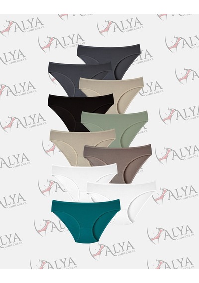 Alya Underwear Kadın Külot Basic Slip Renkli Pamuklu Iç Çamaşırı 10'lu Paket Multicolor-x32 Multicolor - X31