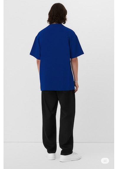 Nevermind Baskılı Oversize Tişört Erkek Streetwear T-shirt Lacivert