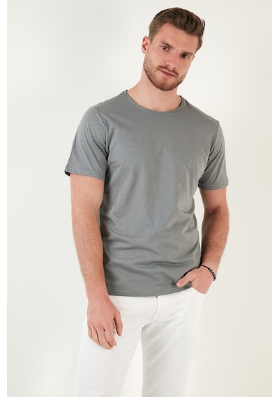Buratti Bisiklet Yaka % 100 Pamuk Regular Fit Basic Erkek T Shirt 59020001 Açık Haki