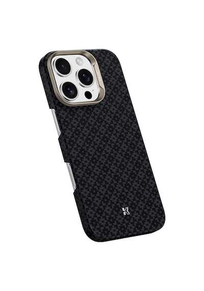 Apple Uyumlu iPhone 16 Pro Max  Kılıf M-safe Özellikli Benks Armorair Armorgrid Serisi Kevlar Kapak Siyah Siyah
