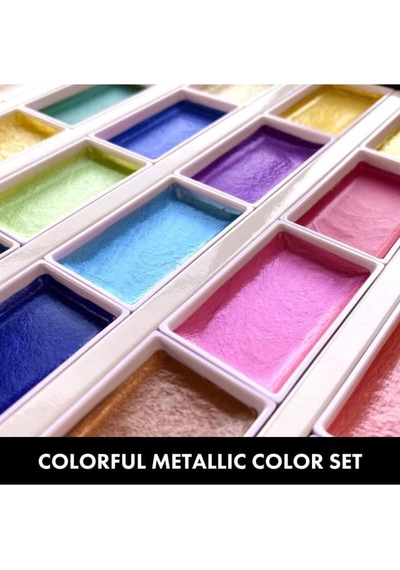 Kuretake Gansai Tambi Metalik Yaldız Tablet Sulu Boya Seti 24 Renk Set Mc20/24v/nw2a Diğer