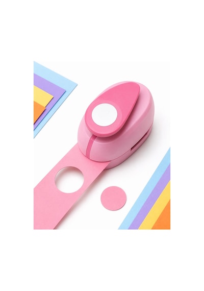 Ofisinn Şekilli Büyük Boy Delgeç/şekilgeç 3.8 Cm Yuvarlak Pembe