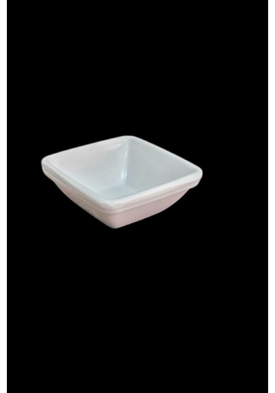 6 Adet Melamin Kare Sosluk 7x2.5 Cm Sos Ve Meze Kabı Beyaz